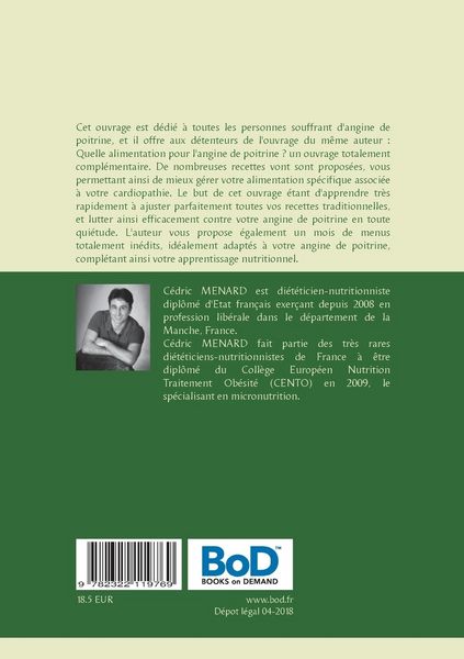 Produktbild: Recettes et menus pour l'angine de poitrine