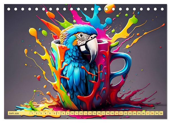 Produktbild: Tierische Kaffeestunden (Tischkalender 2026 DIN A5 quer), CALVENDO Monatskalender