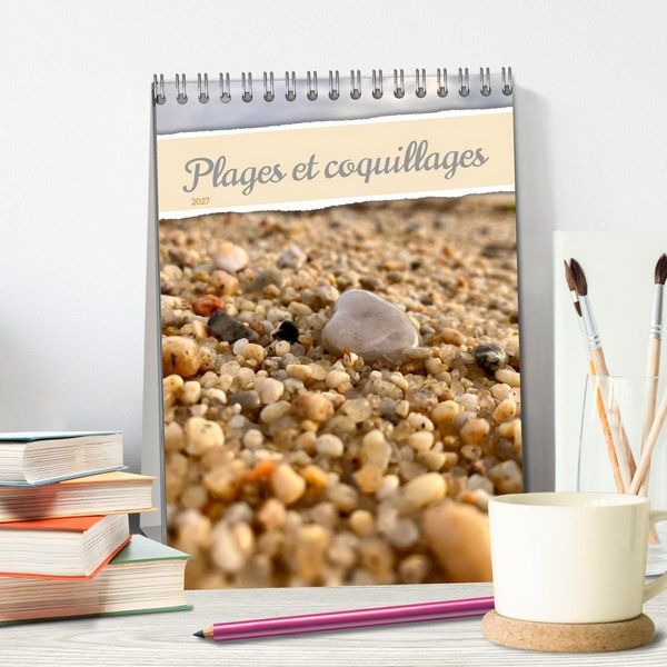 Produktbild: Plages et coquillages (Calendrier de bureau 2027 DIN A5 horizontal), CALVENDO calendrier mensuel