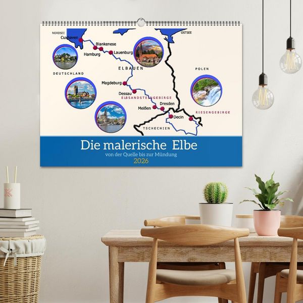 Produktbild: Die malerische Elbe (Wandkalender 2026 DIN A2 quer), CALVENDO Monatskalender