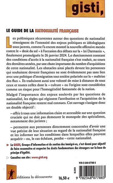 Produktbild: Le Guide de la Nationalite Francaise