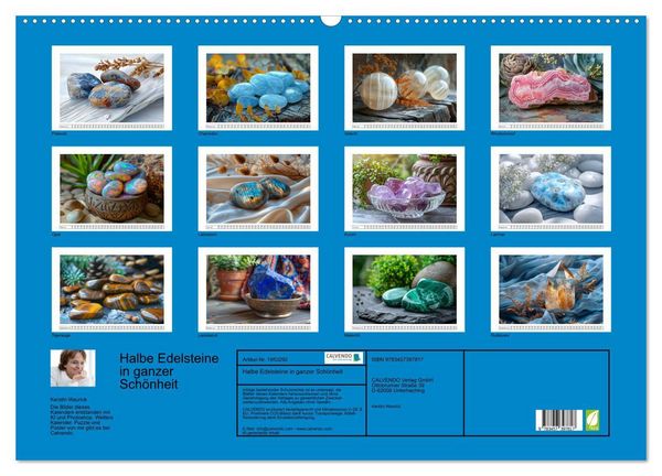 Produktbild: Halbe Edelsteine in ganzer Sch&ouml;nheit (Wandkalender 2026 DIN A2 quer), CALVENDO Monatskalender