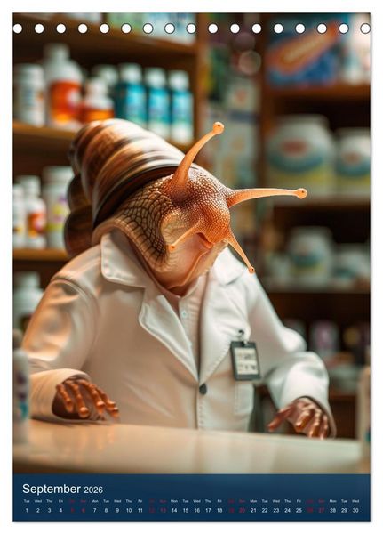 Produktbild: Funny animals in a pharmacist outfit (Desk Calendar 2026 DIN A5 portrait), CALVENDO 12 Month DeskCalendar