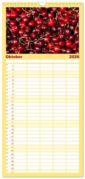 Produktbild: Familienplaner 2026 - Alles in Rot mit 5 Spalten (Wandkalender, 21 x 45 cm) CALVENDO