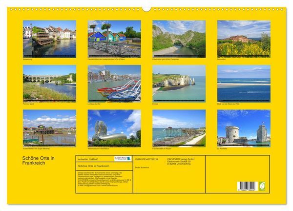 Produktbild: Sch&ouml;ne Orte in Frankreich (Wandkalender 2026 DIN A2 quer), CALVENDO Monatskalender