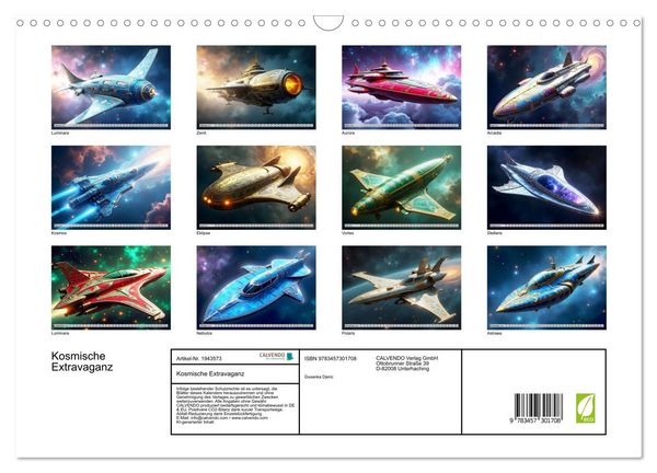Produktbild: Kosmische Extravaganz (Wandkalender 2026 DIN A3 quer), CALVENDO Monatskalender