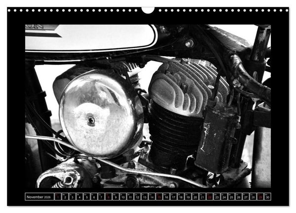 Produktbild: Harley Davidson WLA 750 in Schwarzweiss (Wandkalender 2026 DIN A3 quer), CALVENDO Monatskalender