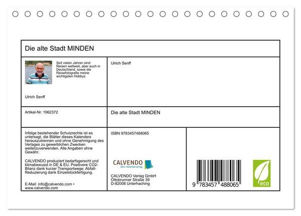 Produktbild: Die alte Stadt MINDEN (Tischkalender 2026 DIN A5 quer), CALVENDO Monatskalender