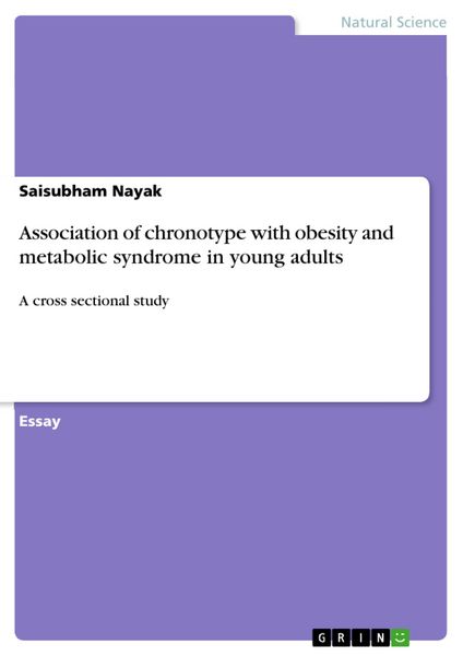 Produktbild: Association of chronotype with obesity and metabolic syndrome in young adults