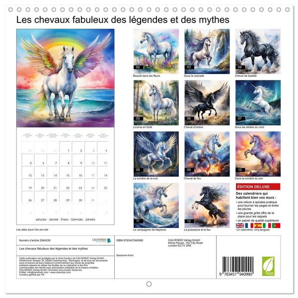 Produktbild: Kohrt, S: Chevaux fabuleux des l&eacute;gendes et des mythes (Calen