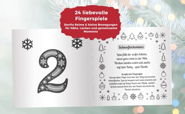 Produktbild: Mein erster Baby Adventskalender: 24 liebevolle Fingerspiele f&uuml;r die Winterzeit inkl. 24 Kontrastbilder (0-12 Monate)