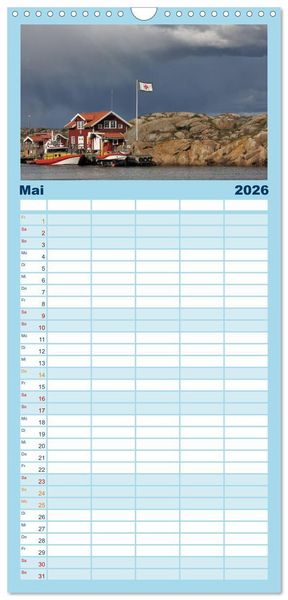 Produktbild: Familienplaner 2026 - Unterwegs in Schweden mit 5 Spalten (Wandkalender, 21 x 45 cm) CALVENDO
