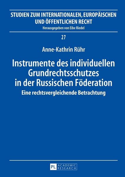 Produktbild: Instrumente des individuellen Grundrechtsschutzes in der Russischen F&ouml;deration