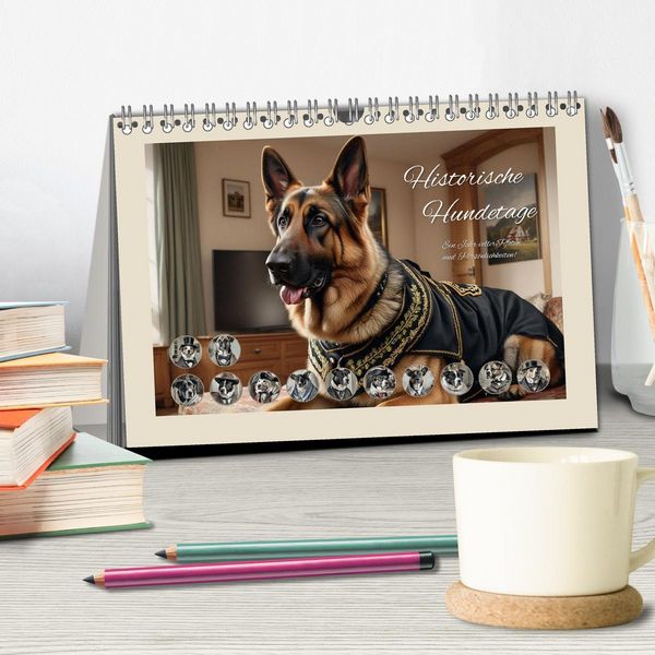 Produktbild: Historische Hundetage (Tischkalender 2026 DIN A5 quer), CALVENDO Monatskalender