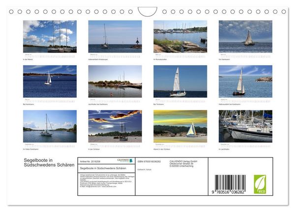 Produktbild: Segelboote in S&uuml;dschwedens Sch&auml;ren (Wandkalender 2026 DIN A4 quer), CALVENDO Monatskalender