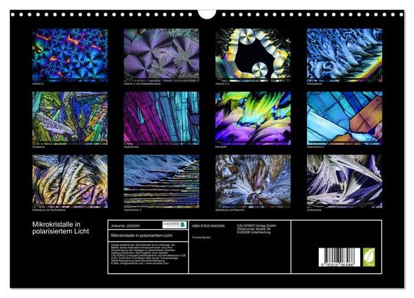 Produktbild: Mikrokristalle in polarisiertem Licht (Wandkalender 2026 DIN A3 quer), CALVENDO Monatskalender