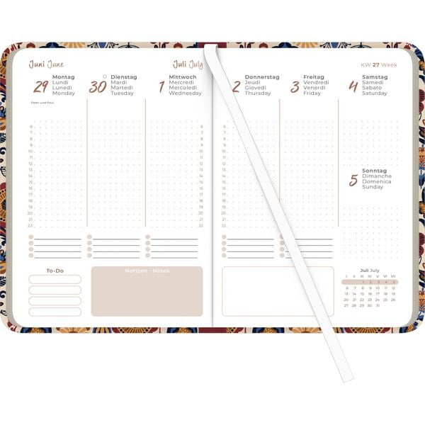 Produktbild: Lady Journal Paisley 2026 - Taschenkalender A6 (10,7x15,2 cm) - Weekly - 192 Seiten - Notiz-Buch - Termin-Planer - Alpha Edition