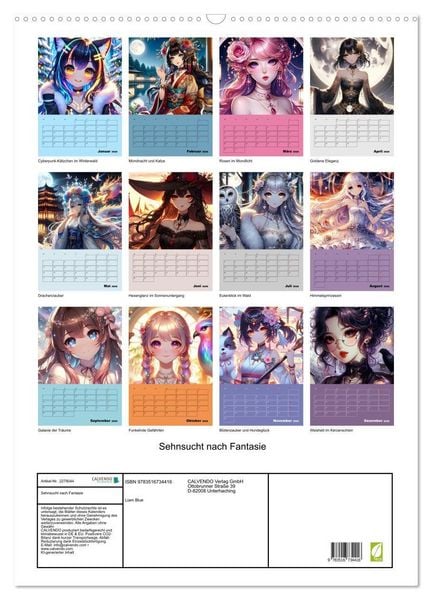 Produktbild: Sehnsucht nach Fantasie (Wandkalender 2026 DIN A2 hoch), CALVENDO Monatskalender