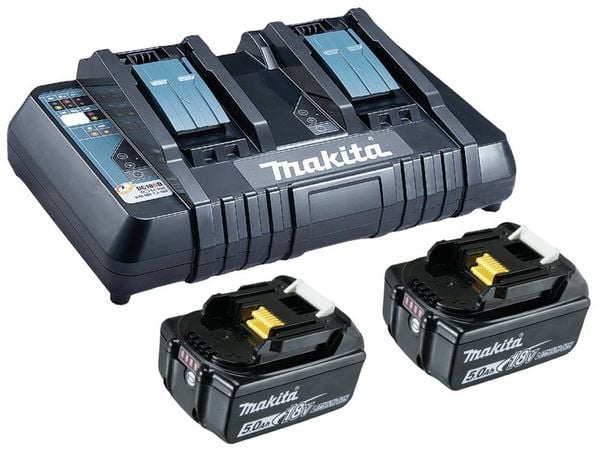 Makita BL 1850B + DC18RD 199482-2 Werkzeug-Akku und Ladegerät 18V 5Ah Li-Ion