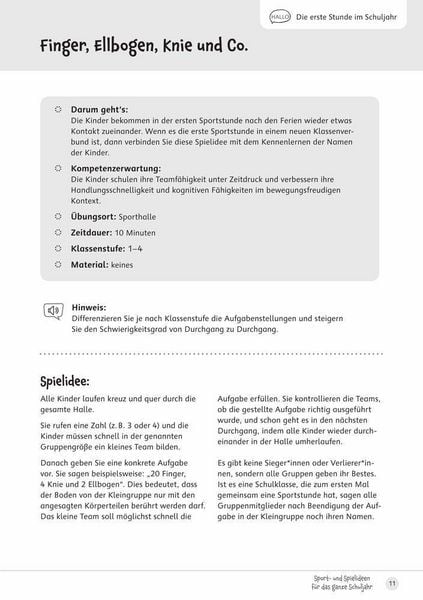 Produktbild: Sport- und Spielideen f&uuml;r das ganze Schuljahr