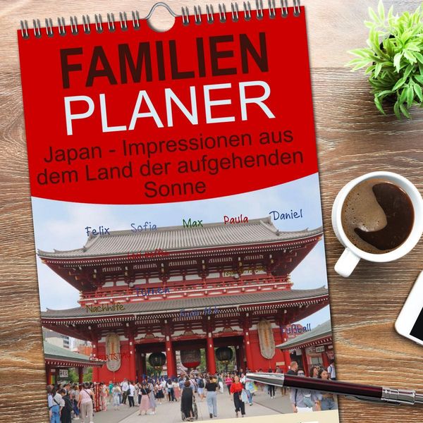 Produktbild: Familienplaner 2026 - Japan - Impressionen aus dem Land der aufgehenden Sonne mit 5 Spalten (Wandkalender, 21 x 45 cm) CALVENDO