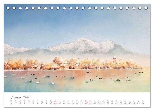 Produktbild: Oberbayerns Seen in Farbe - mit Pinsel und Farbe an den Ufern bayerischer Seen (Tischkalender 2026 DIN A5 quer), CALVENDO Monatskalender