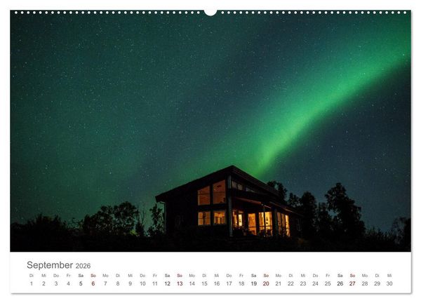 Produktbild: Nordlichter - Magische N&auml;chte in Skandinavien (Wandkalender 2026 DIN A2 quer), CALVENDO Monatskalender