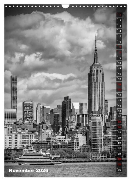 Produktbild: NEW YORK CITY Monochrome Stadtansichten (Wandkalender 2026 DIN A3 hoch), CALVENDO Monatskalender