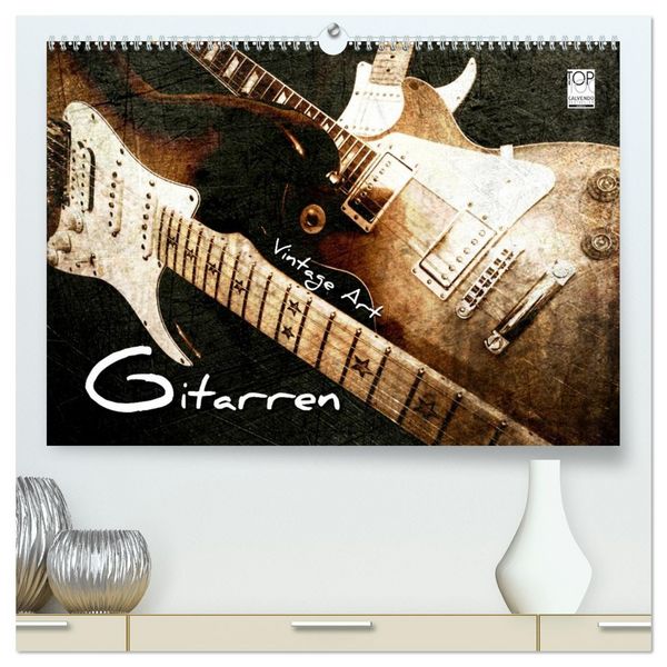 Produktbild: GITARREN Vintage Art (hochwertiger Premium Wandkalender 2026 DIN A2 quer), Kunstdruck in Hochglanz