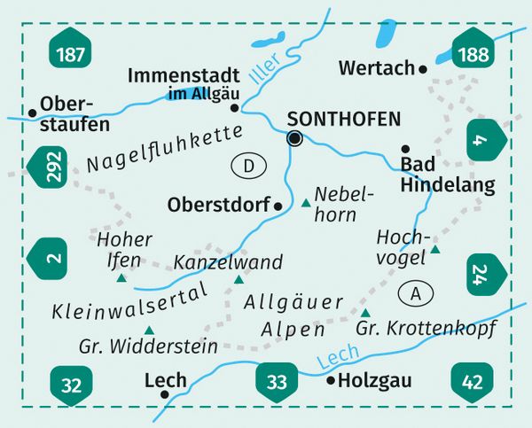 Produktbild: KOMPASS Wanderkarte Allg&auml;uer Alpen, Kleinwalsertal