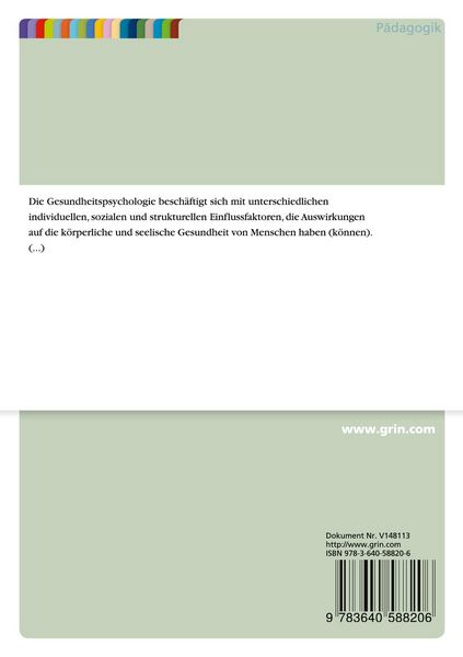 Produktbild: Pers&ouml;nlichkeitsmerkmale und Gesundheit