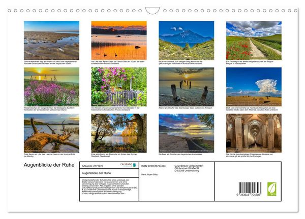 Produktbild: Augenblicke der Ruhe (Wandkalender 2026 DIN A3 quer), CALVENDO Monatskalender