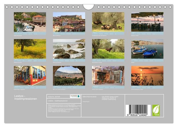 Produktbild: Lesbos - Inselimpressionen (Wandkalender 2026 DIN A4 quer), CALVENDO Monatskalender