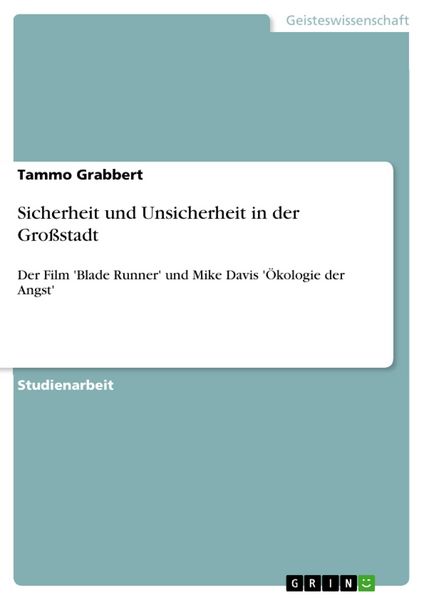 Produktbild: Sicherheit und Unsicherheit in der Gro&szlig;stadt