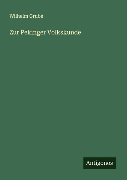 Produktbild: Zur Pekinger Volkskunde