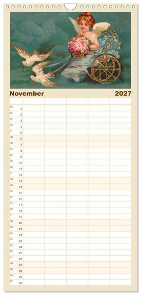 Produktbild: Familienplaner 2027 - Liebesboten mit 5 Spalten (Wandkalender, 21 x 45 cm) CALVENDO