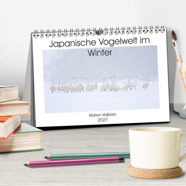 Produktbild: Japanische Vogelwelt im Winter (Tischkalender 2027 DIN A5 quer), CALVENDO Monatskalender