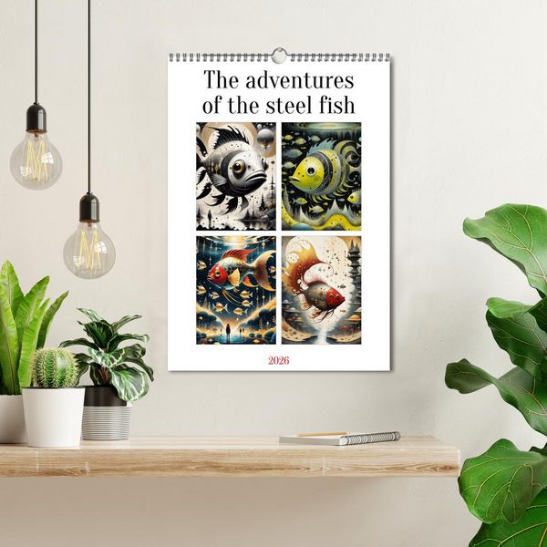 Produktbild: The adventures of the steel fish (Wall Calendar 2026 DIN A3 portrait), CALVENDO 12 Month Wall Calendar