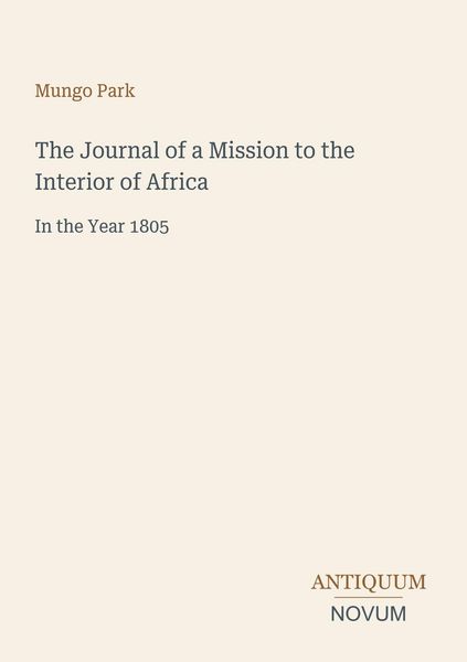 Produktbild: The Journal of a Mission to the Interior of Africa