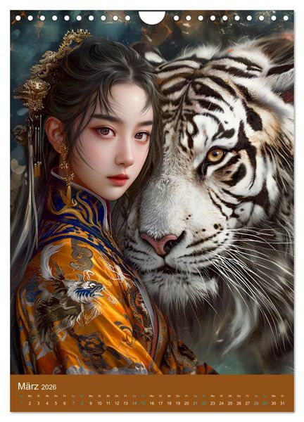 Produktbild: Chinesische Tierkreiszeichen - Fantasie-Zodiak im Stil des alten Chinas (Wandkalender 2026 DIN A4 hoch), CALVENDO Monatskalender