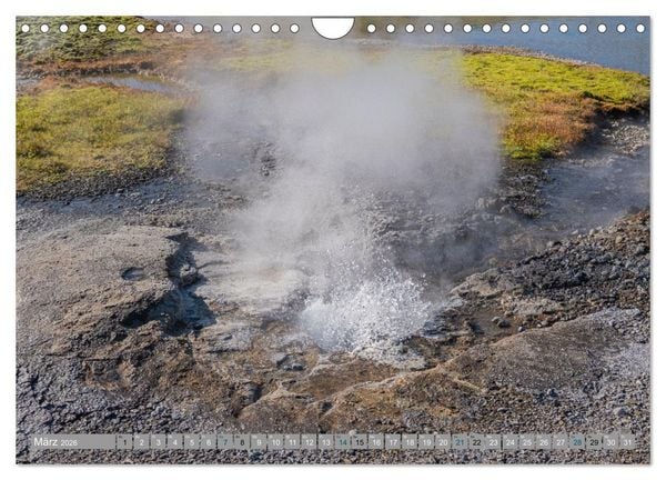 Produktbild: Island - Gletscher, Wasserf&auml;lle, Hei&szlig;e Quellen (Wandkalender 2026 DIN A4 quer), CALVENDO Monatskalender