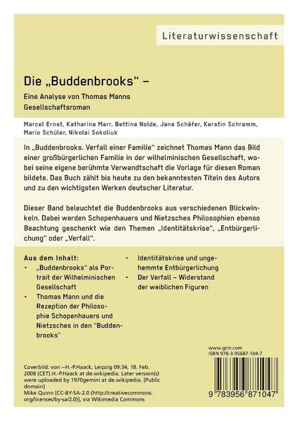 Produktbild: Die &bdquo;Buddenbrooks&ldquo; &ndash; Eine Analyse von Thomas Manns Gesellschaftsroman