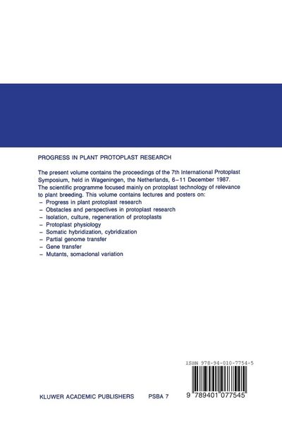 Produktbild: Progress in Plant Protoplast Research