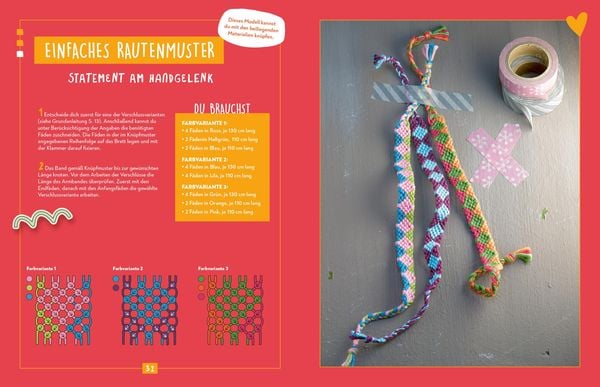 Kreativstart Kids Freundschaftsbänder. Anleitungsbuch und Material