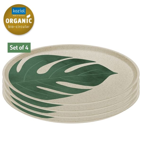Produktbild: Koziol Großer Teller 25,5 cm 4er-Set CONNECT PLATE MONSTERA LEAF