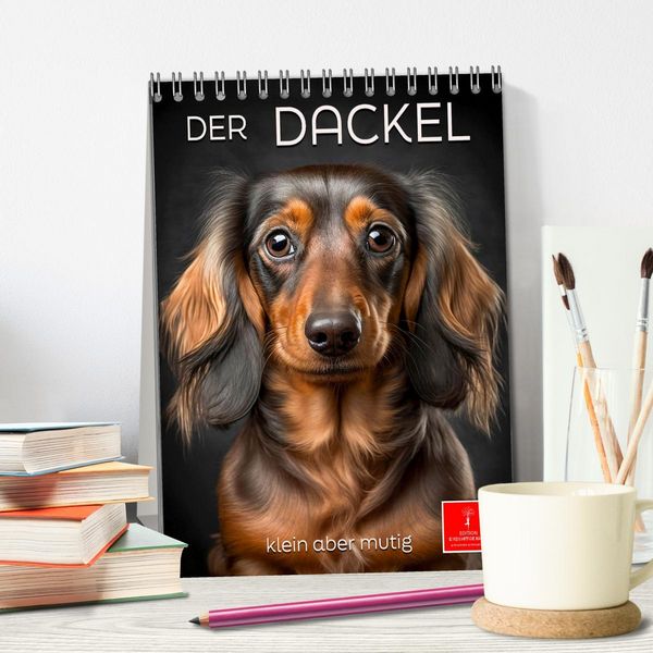 Produktbild: Der Dackel - klein aber mutig (Tischkalender 2026 DIN A5 hoch), CALVENDO Monatskalender