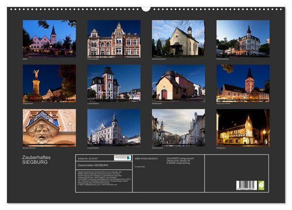 Produktbild: Zauberhaftes SIEGBURG (Wandkalender 2026 DIN A2 quer), CALVENDO Monatskalender