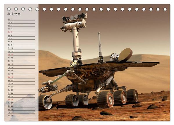Produktbild: Missionen im Weltall (Tischkalender 2026 DIN A5 quer), CALVENDO Monatskalender