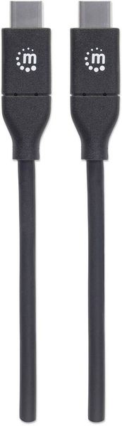 Produktbild: Manhattan USB-Kabel USB 2.0 USB-C&reg; Stecker, USB-C&reg; Stecker 2.00 m Schwarz 355247