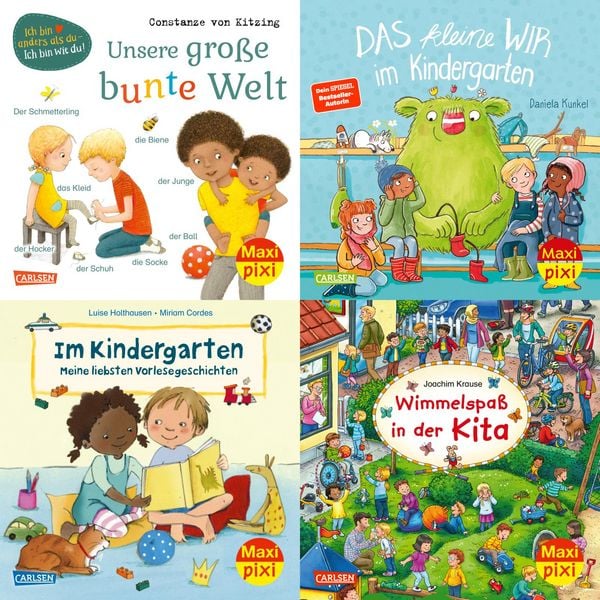 Maxi-Pixi-4er-Set 95: Neues aus dem Kindergarten (4x1 Exemplar), Set von , Carlsen, 978-3-551-03060-3